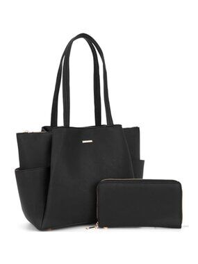 Women's Synthetic Leather Tote Purse Wallet Set Shoulder Bag RFID Satchel